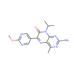 COc1ncc(-c2nc3c(C)nc(N)nc3n(C(C)C)c2=O)cn1 ZINC000064540447