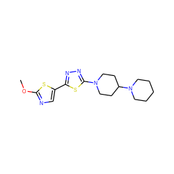 COc1ncc(-c2nnc(N3CCC(N4CCCCC4)CC3)s2)s1 ZINC000066258301