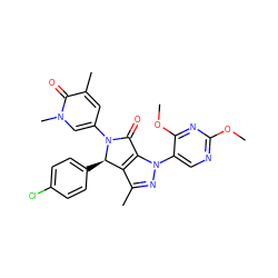 COc1ncc(-n2nc(C)c3c2C(=O)N(c2cc(C)c(=O)n(C)c2)[C@@H]3c2ccc(Cl)cc2)c(OC)n1 ZINC000220138955