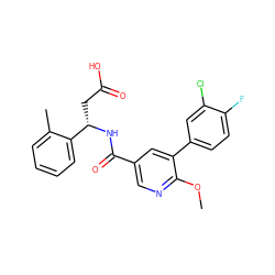 COc1ncc(C(=O)N[C@@H](CC(=O)O)c2ccccc2C)cc1-c1ccc(F)c(Cl)c1 ZINC000261084073