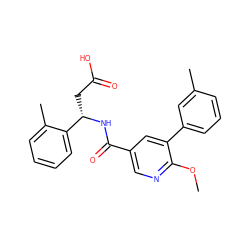 COc1ncc(C(=O)N[C@@H](CC(=O)O)c2ccccc2C)cc1-c1cccc(C)c1 ZINC000261175844