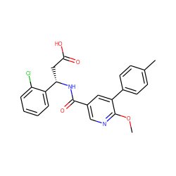 COc1ncc(C(=O)N[C@@H](CC(=O)O)c2ccccc2Cl)cc1-c1ccc(C)cc1 ZINC000261165737