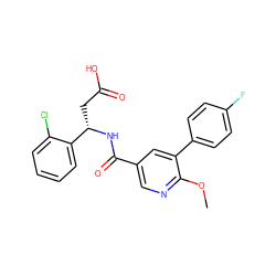 COc1ncc(C(=O)N[C@@H](CC(=O)O)c2ccccc2Cl)cc1-c1ccc(F)cc1 ZINC000261089430