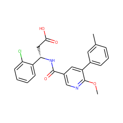 COc1ncc(C(=O)N[C@@H](CC(=O)O)c2ccccc2Cl)cc1-c1cccc(C)c1 ZINC000261174478