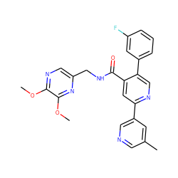 COc1ncc(CNC(=O)c2cc(-c3cncc(C)c3)ncc2-c2cccc(F)c2)nc1OC ZINC000096177814