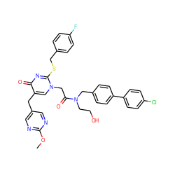 COc1ncc(Cc2cn(CC(=O)N(CCO)Cc3ccc(-c4ccc(Cl)cc4)cc3)c(SCc3ccc(F)cc3)nc2=O)cn1 ZINC000026576098