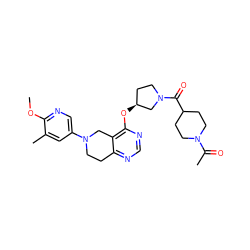 COc1ncc(N2CCc3ncnc(O[C@H]4CCN(C(=O)C5CCN(C(C)=O)CC5)C4)c3C2)cc1C ZINC000113569881