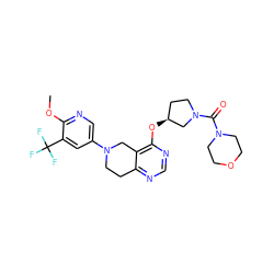 COc1ncc(N2CCc3ncnc(O[C@H]4CCN(C(=O)N5CCOCC5)C4)c3C2)cc1C(F)(F)F ZINC000113752181