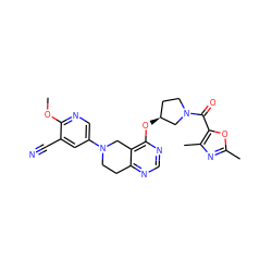 COc1ncc(N2CCc3ncnc(O[C@H]4CCN(C(=O)c5oc(C)nc5C)C4)c3C2)cc1C#N ZINC000113568102