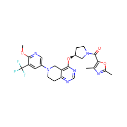 COc1ncc(N2CCc3ncnc(O[C@H]4CCN(C(=O)c5oc(C)nc5C)C4)c3C2)cc1C(F)(F)F ZINC000113568510