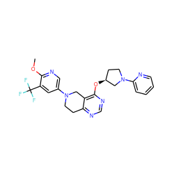 COc1ncc(N2CCc3ncnc(O[C@H]4CCN(c5ccccn5)C4)c3C2)cc1C(F)(F)F ZINC000113567325