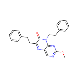 COc1ncc2nc(CCc3ccccc3)c(=O)n(CCc3ccccc3)c2n1 ZINC000004238903