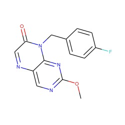 COc1ncc2ncc(=O)n(Cc3ccc(F)cc3)c2n1 ZINC000004238466