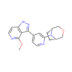 COc1nccc2[nH]nc(-c3ccnc(N4[C@H]5CC[C@@H]4COC5)c3)c12 ZINC000114772899