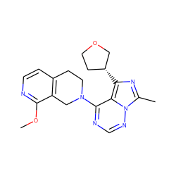 COc1nccc2c1CN(c1ncnn3c(C)nc([C@@H]4CCOC4)c13)CC2 ZINC000169711659