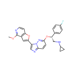 COc1nccc2oc(-c3cnc4ccc(O[C@@H](CNC5CC5)c5ccc(F)cc5)nn34)cc12 ZINC000205344259