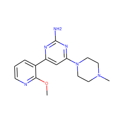 COc1ncccc1-c1cc(N2CCN(C)CC2)nc(N)n1 ZINC000040379201