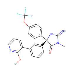 COc1ncccc1-c1cccc([C@@]2(c3ccc(OC(F)(F)F)cc3)NC(=N)N(C)C2=O)c1 ZINC000045252936