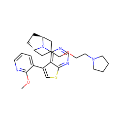 COc1ncccc1-c1csc2ncnc(N3[C@H]4CC[C@H]3CC(COCCN3CCCC3)C4)c12 ZINC000146513211