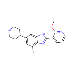 COc1ncccc1-c1nc2c(C)cc(C3CCNCC3)cc2[nH]1 ZINC000045289800