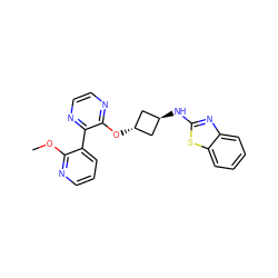 COc1ncccc1-c1nccnc1O[C@H]1C[C@H](Nc2nc3ccccc3s2)C1 ZINC000145920354