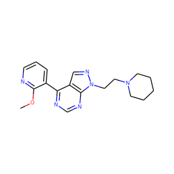 COc1ncccc1-c1ncnc2c1cnn2CCN1CCCCC1 ZINC000207162527