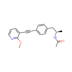 COc1ncccc1C#Cc1ccc(C[C@@H](C)NC(C)=O)cc1 ZINC000113412167