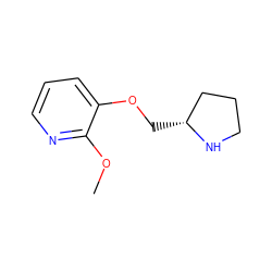 COc1ncccc1OC[C@@H]1CCCN1 ZINC000473090226