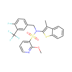 COc1ncccc1S(=O)(=O)N(Cc1ccc(F)c(C(F)(F)F)c1)c1sc2ccccc2c1C ZINC000115232046