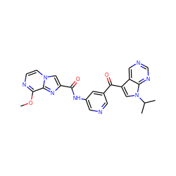 COc1nccn2cc(C(=O)Nc3cncc(C(=O)c4cn(C(C)C)c5ncncc45)c3)nc12 ZINC000169708005