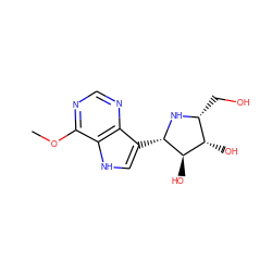 COc1ncnc2c([C@@H]3N[C@H](CO)[C@H](O)[C@H]3O)c[nH]c12 ZINC000101484205