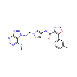 COc1ncnc2ncn(CCn3cc(NC(=O)c4ncoc4-c4cccc(C)c4)cn3)c12 ZINC000201552543