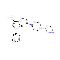 COc1nn(-c2ccccc2)c2cc(N3CCN([C@@H]4CCNC4)CC3)ccc12 ZINC000147355096