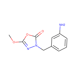 COc1nn(Cc2cccc(N)c2)c(=O)o1 ZINC000473136355