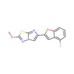 COc1nn2cc(-c3cc4c(F)cccc4o3)nc2s1 ZINC000653763883