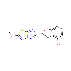 COc1nn2cc(-c3cc4c(O)cccc4o3)nc2s1 ZINC000205918165