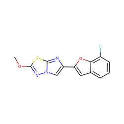 COc1nn2cc(-c3cc4cccc(F)c4o3)nc2s1 ZINC000653663958