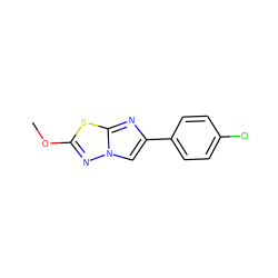 COc1nn2cc(-c3ccc(Cl)cc3)nc2s1 ZINC001772646964