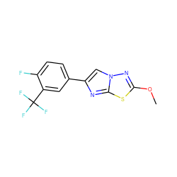 COc1nn2cc(-c3ccc(F)c(C(F)(F)F)c3)nc2s1 ZINC001772615116