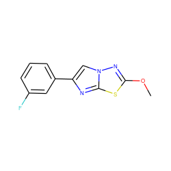 COc1nn2cc(-c3cccc(F)c3)nc2s1 ZINC001772622232