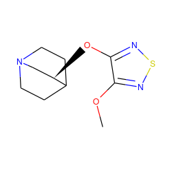 COc1nsnc1O[C@@H]1CN2CCC1CC2 ZINC000013777527