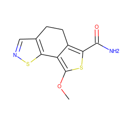 COc1sc(C(N)=O)c2c1-c1sncc1CC2 ZINC000584648805