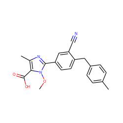 COn1c(-c2ccc(Cc3ccc(C)cc3)c(C#N)c2)nc(C)c1C(=O)O ZINC000473154255