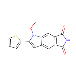 COn1c(-c2cccs2)cc2cc3c(cc21)C(=O)NC3=O ZINC000653852956