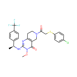 COn1c(N[C@@H](C)c2ccc(C(F)(F)F)cc2)nc2c(c1=O)CN(C(=O)CSc1ccc(Cl)cc1)CC2 ZINC000113831657