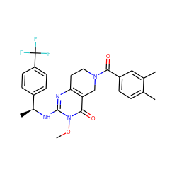 COn1c(N[C@@H](C)c2ccc(C(F)(F)F)cc2)nc2c(c1=O)CN(C(=O)c1ccc(C)c(C)c1)CC2 ZINC000113831849