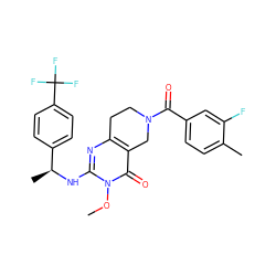 COn1c(N[C@@H](C)c2ccc(C(F)(F)F)cc2)nc2c(c1=O)CN(C(=O)c1ccc(C)c(F)c1)CC2 ZINC000113831902