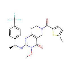 COn1c(N[C@@H](C)c2ccc(C(F)(F)F)cc2)nc2c(c1=O)CN(C(=O)c1ccc(C)s1)CC2 ZINC000113831703