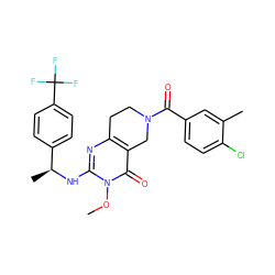 COn1c(N[C@@H](C)c2ccc(C(F)(F)F)cc2)nc2c(c1=O)CN(C(=O)c1ccc(Cl)c(C)c1)CC2 ZINC000113831675