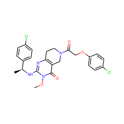 COn1c(N[C@@H](C)c2ccc(Cl)cc2)nc2c(c1=O)CN(C(=O)COc1ccc(Cl)cc1)CC2 ZINC000113827586